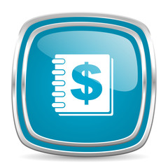 money blue glossy icon