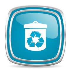 recycle blue glossy icon