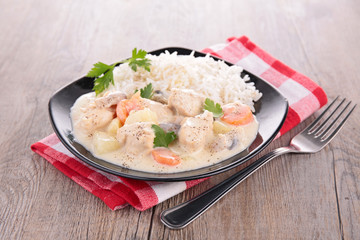 meat,cream and vegetable