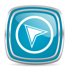 navigation blue glossy icon