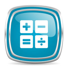 calculator blue glossy icon