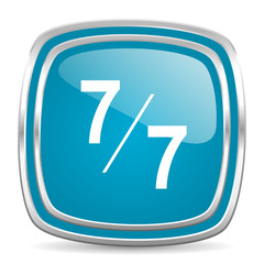 7 per 7 blue glossy icon