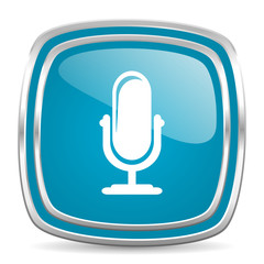 microphone blue glossy icon