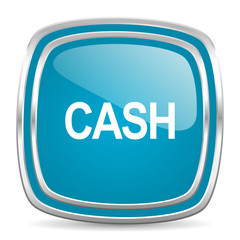 cash blue glossy icon