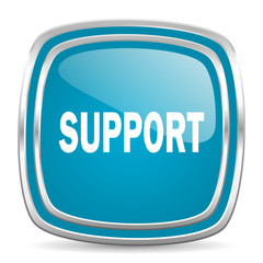 support blue glossy icon