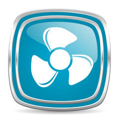 fan blue glossy icon