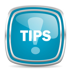 tips blue glossy icon