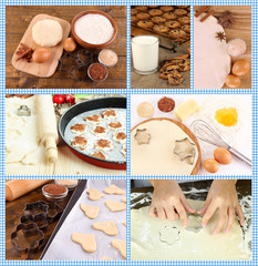 Collage of making cookies