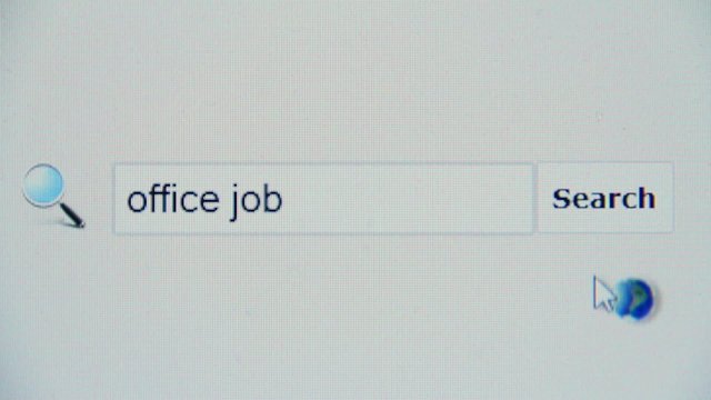 Office job - browser search query, Internet web page