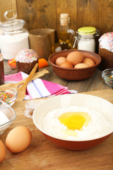 Easter cake preparing in kitchen