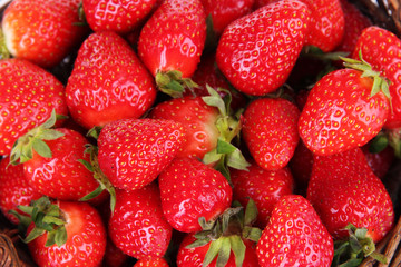 Ripe sweet strawberries  background