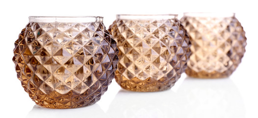 Glass candlesticks isolated on white