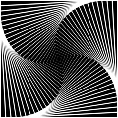Design monochrome swirl movement square geometric background