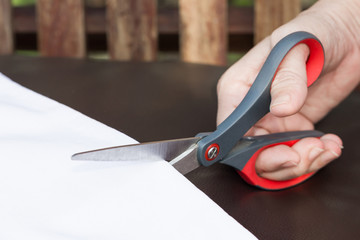 Hand cut white fabric