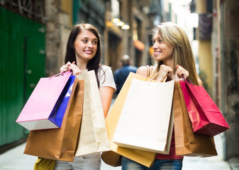 Girls with shopping bags