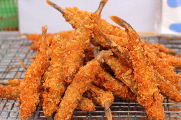 Fish fried in the market