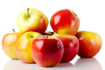  apples over white background