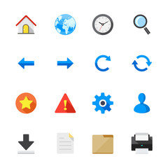 Website Icons and Toolbar Icons with White Background