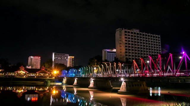 Iron bridge landmark of Chiang Mai