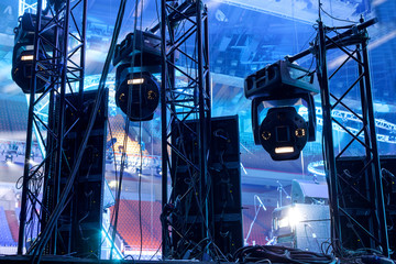 Light from the scene during the concert