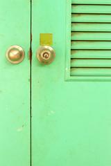 Green door wood vintage