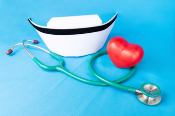 Stethoscope and nurse hat