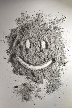 Smiley Made Of Scattered Ash