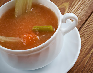 Chicken celery  with rice soup
