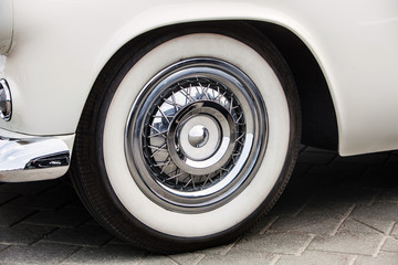 detail of the back wheel  a vintage car