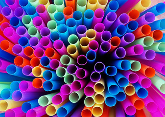 Colorful radiator from drinking straws