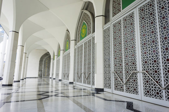 Row of closed door at mosque