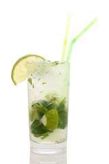 Fresh mojito in the sweaty glass