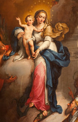 Fototapeta na wymiar Verona - Madonna paint from Maffei chapel in Duomo