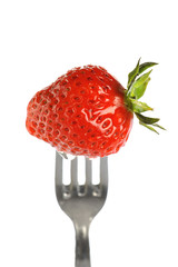 strawberry and fork