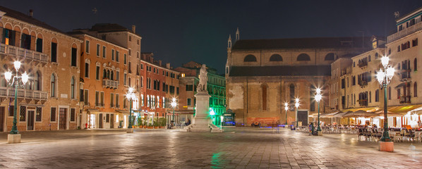 Venice - Campo Francesco Moresini square at night