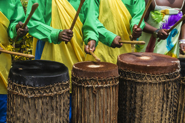 African drummers - obrazy, fototapety, plakaty