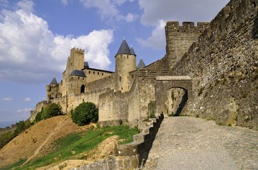 Fototapeta na wymiar The old city of Carcassonne, France