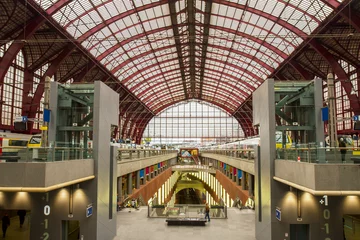 Foto op Plexiglas Antwerp Central Railway Station © neirfy