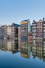 The Damrak canal in Amsterdam, Netherlands.