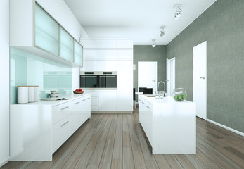 Naklejka na ściany i meble modern Kitchen Interior Design