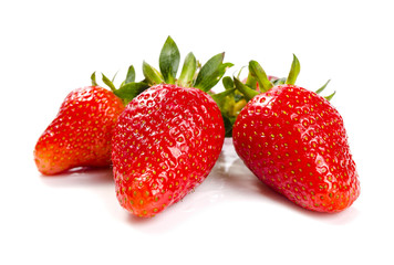 Strawberries with leaves