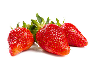 Strawberries with leaves