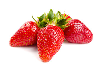 Strawberries with leaves