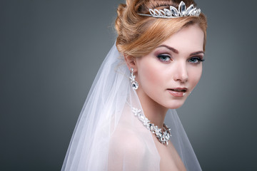beautiful girl in a wedding-dress. Wedding decorations
