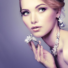 beautiful girl in a wedding-dress. Wedding decorations
