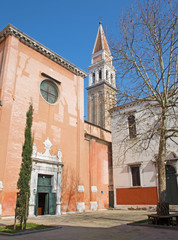 Naklejka premium Venice - South portal of church San Francesco della Vigna