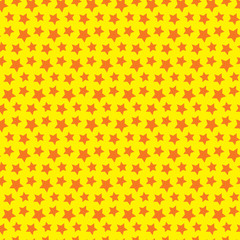 Seamless star texture. Orange yellow background.