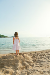 young girl on a sea, relax