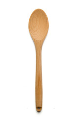 Wooden spoon on isolated background