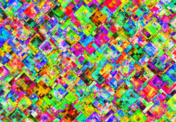 Abstract Pattern from Multicolored Square Backgrounds